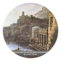 Landscape With The Nymph Egeria And Numa King Round Sticker