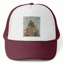 Landscape With The Sacred Tree By Pompejanischer Mesh Hat