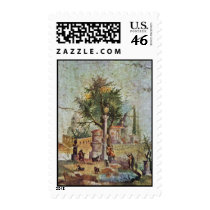 Landscape With The Sacred Tree By Pompejanischer Postage Stamp