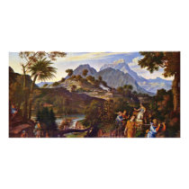 Paisaje con los exploradores de la tierra prometid tarjetas con fotografías by Artcollection Paisaje con los exploradores de la tierra prometid tarjetas con fotografías
