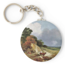 Landscape With The Village Cornard By Thomas Gains Key Chain