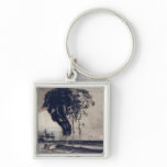 Landscape with Three Trees, 1850 Key Chain