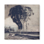 Landscape with Three Trees, 1850 Fridge Magnets