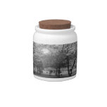 Landscape with trees candy jars