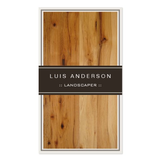 Landscaper - Stylish Wood Texture Business Card Template (front side)