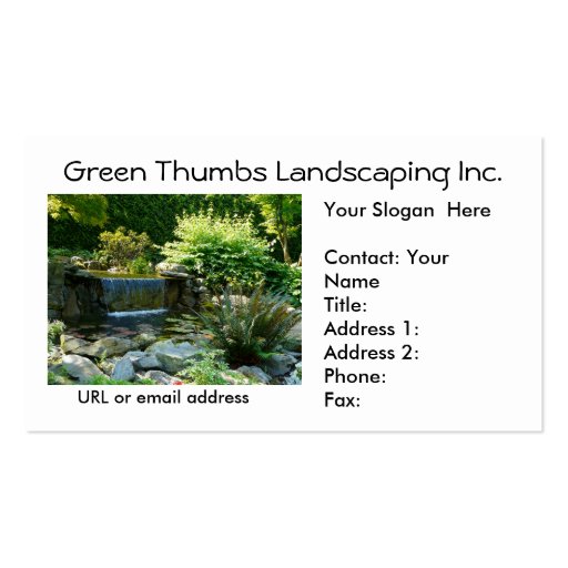 Landscapers and Gardeners Business Card Template (front side)