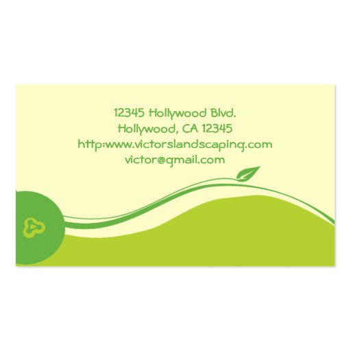 Landscaping and Lawn Care Business Card (back side)