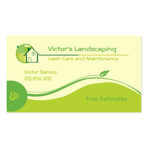 Landscaping and Lawn Care Business Card (front side)