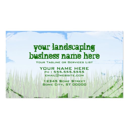 landscaping business business cards (back side)