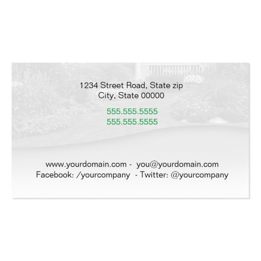 Landscaping Business Card Template (back side)