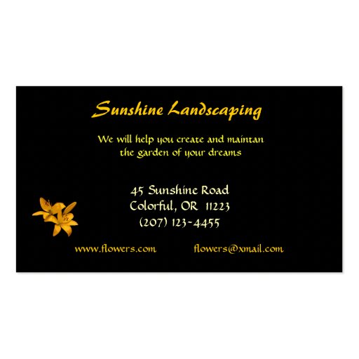 Landscaping Business Card Templates (back side)