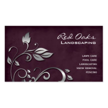 Landscaping Business Card Winery Suede Leaves