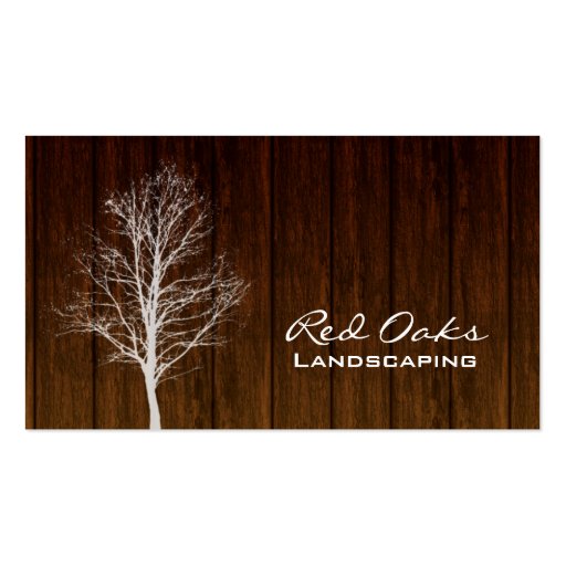 Landscaping Business Card Wood Tree White Oak