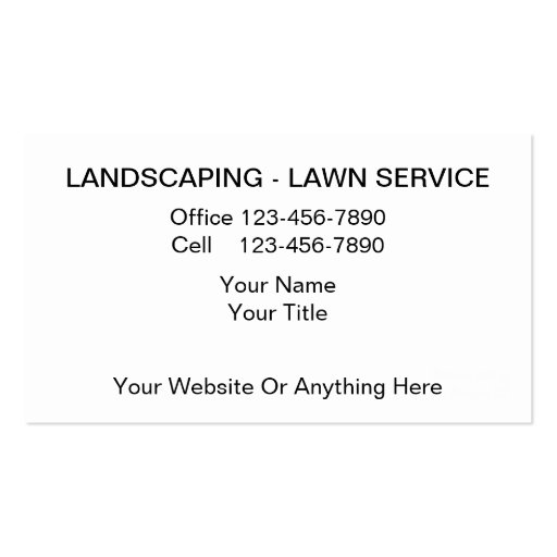 Landscaping Business Cards (back side)