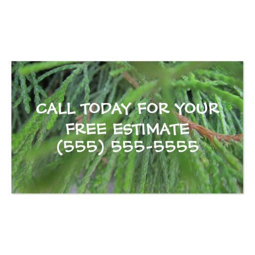 Landscaping Company Business Card (back side)