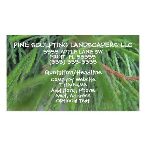 Landscaping Company Business Card (front side)