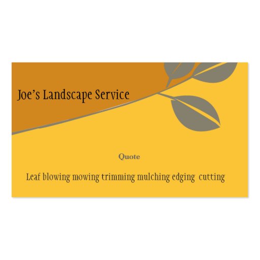 Landscaping Elegant Golden Business Card Template