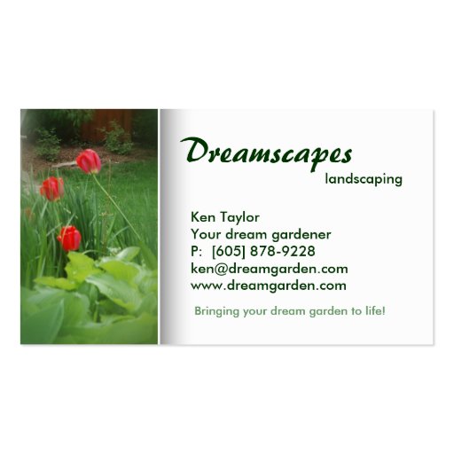 Landscaping / Lawn Care Business Card (back side)