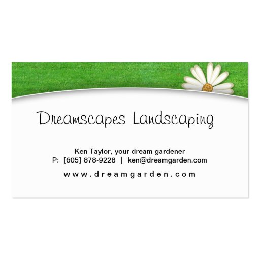 Landscaping Lawn Care Daisy Business Card (front side)