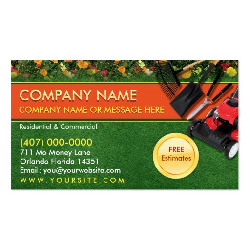 Landscaping Lawn Care Mower Business Card Template Zazzle