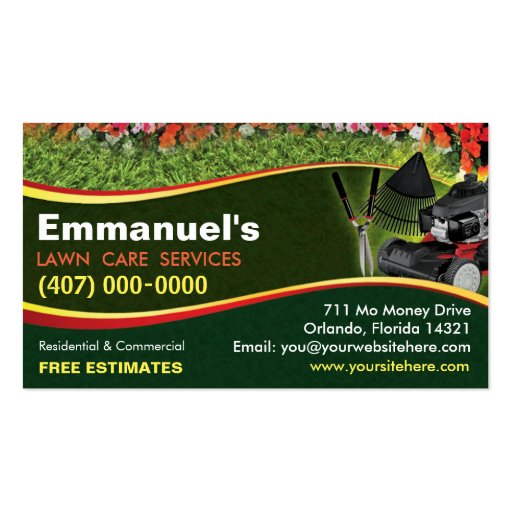 Lawn Care Business Card Examples