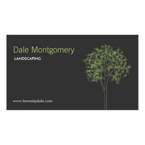 Landscaping, Lawn Care, Trees, Gardener Business Cards (front side)