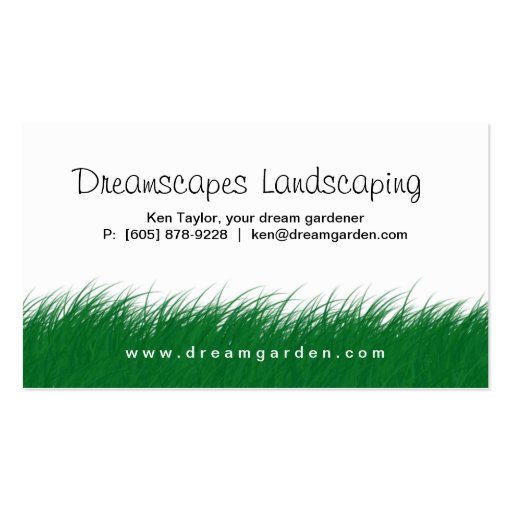 Landscaping Lawn Care Wild Grass Business Card (front side)