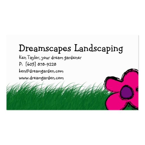Landscaping Lawn Care Wild Grass Business Card 2 (front side)