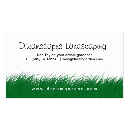 Landscaping Lawn Care Wild Grass Business Card 3 (front side)