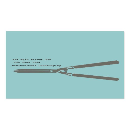 Landscaping Lawn Garden Tools  Pruning Scissors Business Card Templates (back side)