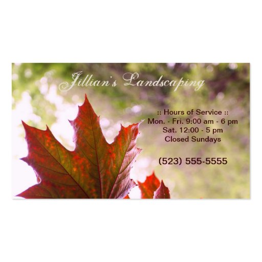 Landscaping / Lawn / Gardening Business Cards (back side)