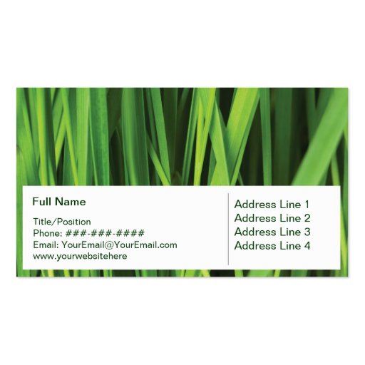 Landscaping & Lawn Services Nature Business Card (back side)