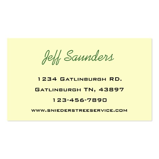 Landscaping or Lawn Care Service Company Business Card Template (back side)