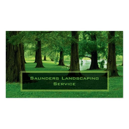 Landscaping or Lawn Care Service Company Business Card Template (front side)