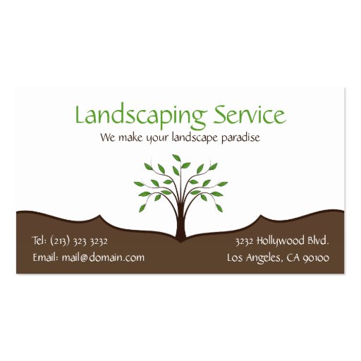 Landscaping Service Business Card (2-sided) (front side)