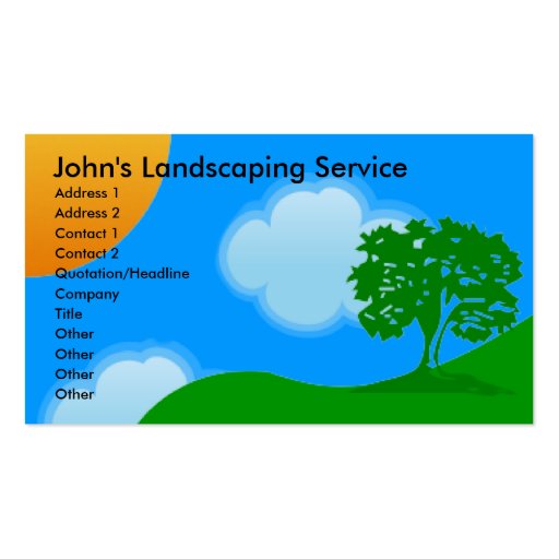 Landscaping Services Business Cards (front side)