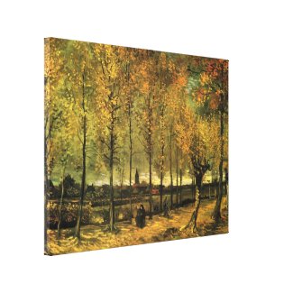 Lane with Poplars by Vincent van Gogh. Fine impres Stretched Canvas Prints