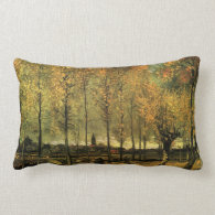 Lane with Poplars by Vincent van Gogh. Pillow