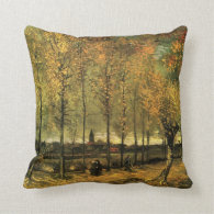 Lane with Poplars by Vincent van Gogh. Pillows