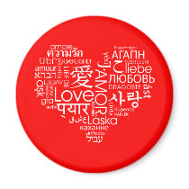 Languages of Love Heart Fridge Magnet