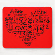 Languages of Love Heart Mouse Pad
