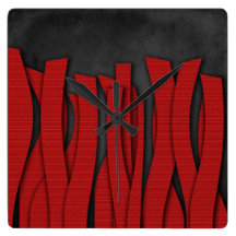 Languettes - Red Modern Wall Clock