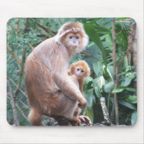 Langur Monkey Mother & Baby Mouse Pad