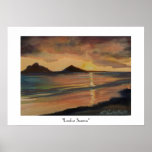 LaniKai Sunrise" Watercolor Artist T.Fowler-Bailey posters