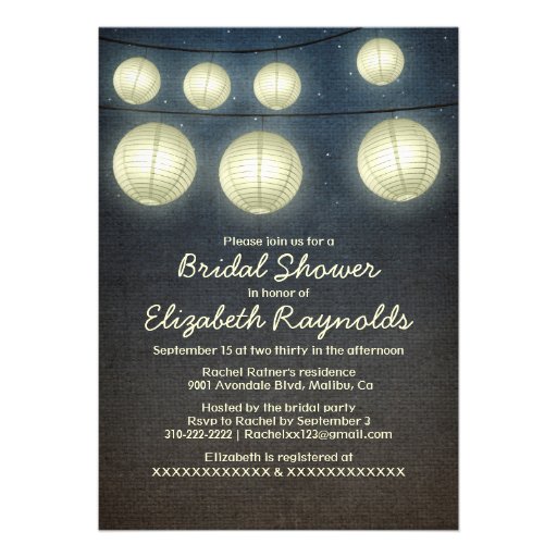 Lantern Bridal Shower Invitations