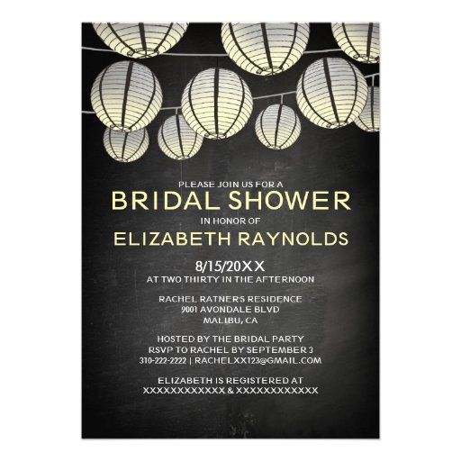 Lanterns Bridal Shower Invitations