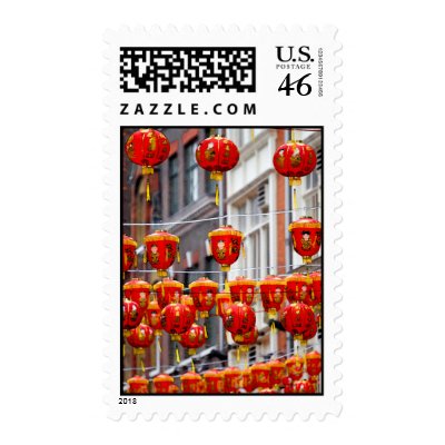 Lanterns in Chinatown, London Postage Stamp