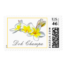 LAO FLOWER DOK CHAMPA - PLUMERIA RUBRA POSTAGE STAMPS