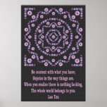 LAO TZU 1 WITH NIGHTBLOOM MANDALA POSTER