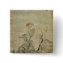 Lao-tzu  riding his ox, Chinese, Ming Dynasty Pinback Buttons